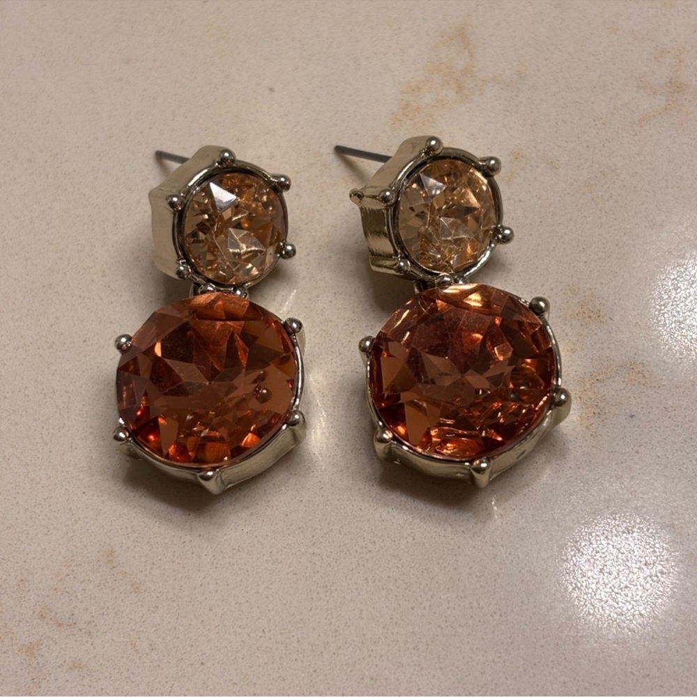J Crew Gold Tone Jeweled Drop Earrings